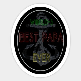 funny world's best papa ever, Funny white Fathers Day, husband Sticker